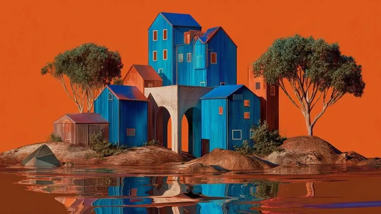 Colourful houses on a small island, Social Europe.