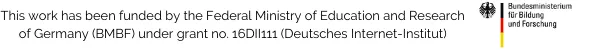 Funding statement for the Federal Ministry of Education and Research of Germany (BMBF) under grant no. 16DII111.